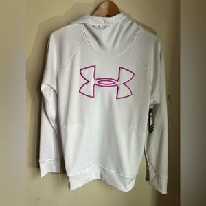 Under Armour Women's White Sweater with Pink Emblem